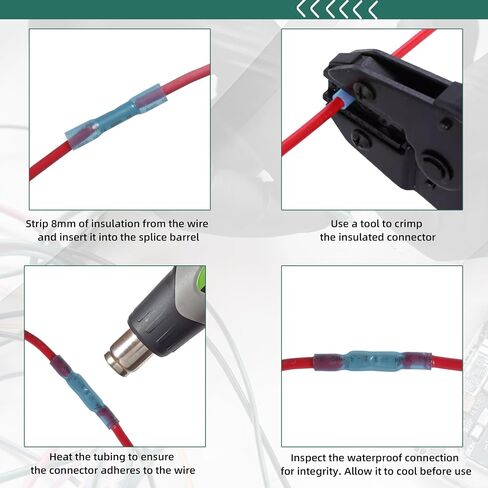 Blue Heat Shrink Butt Connectors 16-14 AWG Wire Butt Connector 1000 Pcs Insulated Waterproof Electrical Wire Connectors for Automotive Marine Grade Wire Crimp Terminals Butt Splices in Saudi Arabia