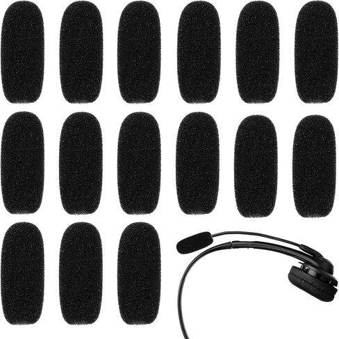 15 Pack Foam Mic Covers for Wireless Laval Operations Microphones, 1.5 Inch High Density Mic Headset Cover Foam Microphone Windscreen for Headset Lavalier Microphones Noise Reduction Fits Interviews in Saudi Arabia