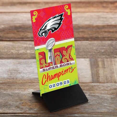 Wendell August Philadelphia Eagles Super Bowl 59 Champions Luminosity Ticket Desk Plaque in Saudi Arabia