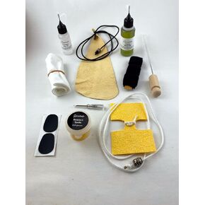 Clarinet Cleaning Kit for Wood Bb Clarinet: Chamois & Butterfly Swabs, All Natural Cork Grease, Bore Oil with Applicator, Key Oil, Mouthpiece Brush, Teeth Cushions, Reed Holder, Screwdriver. in Saudi Arabia