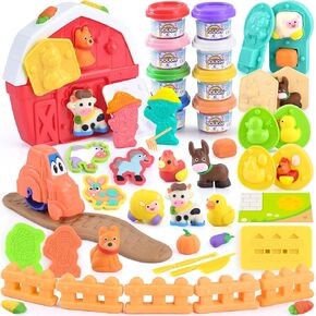 2 in 1 Color Dough Sets for Kids Ages 2-4-8, Kitchen Creations Ice Cream Pizza Maker Machine, Art Crafts Play Food Toys for 3 Year Old Girls Boys and Up, 8 Cans of Modeling Compound Dough,2 oz Cans in Kuwait