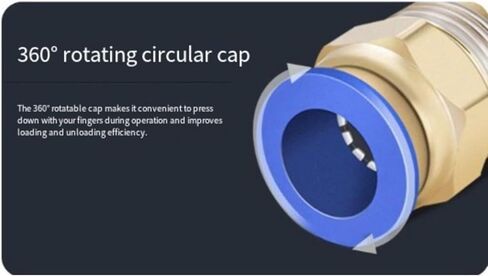 قم بتوصيل سريع للاتصال الهوائي للضغط لتوصيل موصلات خرطوم الهواء 12 مم OD 1/2 لخيط أنابيب PU NYLON 10 حزمة (Blue PC12-04) in Kuwait