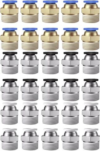 قم بتوصيل سريع للاتصال الهوائي للضغط لتوصيل موصلات خرطوم الهواء 12 مم OD 1/2 لخيط أنابيب PU NYLON 10 حزمة (Blue PC12-04) in Kuwait