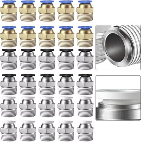 قم بتوصيل سريع للاتصال الهوائي للضغط لتوصيل موصلات خرطوم الهواء 12 مم OD 1/2 لخيط أنابيب PU NYLON 10 حزمة (Blue PC12-04) in Kuwait