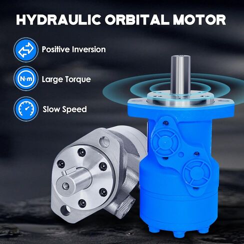 ATO Hydraulic Orbital Motor, 4 Bolts Square Engine Hydraulic Motor Flat Key,with 3 Layers of Rubber Sealing Rings,63cc/rev,for Slews, Sweeper Drives, Augers in Kuwait