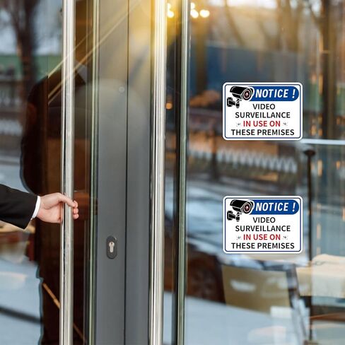 Video Surveillance Signs, 5x7 Inch Camera Security Sign Under Surveillance Sign Sticker Self-Adhesive Vinyl Warning Safety Decals for Home Indoor Outdoor Office Hotel Shop in Saudi Arabia