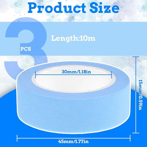3 لفات فاتحة فاتنة الأزرق الشريط 33 ياردة زخرفية شريط التقني in Kuwait
