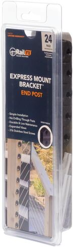 RFXFMCEFKIT-42, Express Mount EndPost Bracket, 24 Pack, DIY Friendly Cable Railing with No Drilling, Ideal for Wood Posts, Both Level and Stair Railing Applications in Saudi Arabia