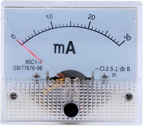 85C1 0-50MA 1MA 20MA 30MA 500MA DC ANALOG PANES AMPERE MATER AMMETER GAUGE WHITE 64 * 56MM 1PCS (0-50MA) in Saudi Arabia