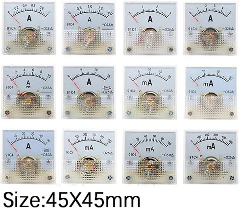 91C4 Ammeter DC Analog 1A 2A 3A 5A 10A 20A 30A 50A 100A 200A Panel Mechanical Pointer Type Amper Meter 1Pcs(20A) in Saudi Arabia