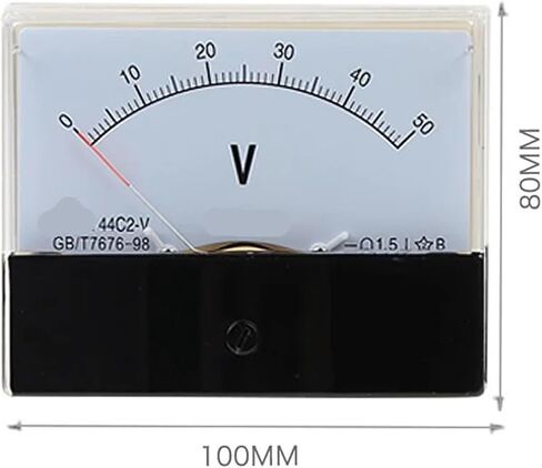44C2 DC Voltmeter Analog Panel Pointer 1V 3V 5V 10V 15V 20V 30V 50V 75V 100V 150V 300V 450V 500V 1Pcs(50V) in Saudi Arabia
