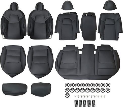 GXARTS Car 5-Seat Cover Microfiber Leather Protector Cushion Pad White Seat Cover Waterproof Compatible with Tesla Model Y 2019 2020 2021 2022 2023 2024 in Saudi Arabia