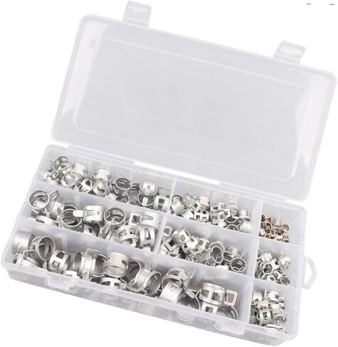 Lifkome 160pcs مشابك الربيع المشابك خرطوم المعادن مرنة الأطواق المعدنية المرنة لخطوط الوقود in Saudi Arabia