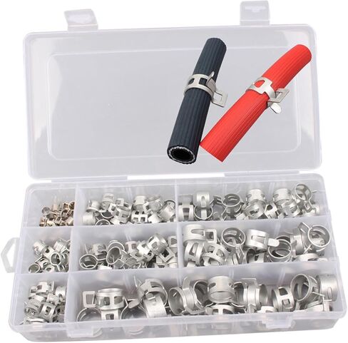 Lifkome 160pcs مشابك الربيع المشابك خرطوم المعادن مرنة الأطواق المعدنية المرنة لخطوط الوقود in Saudi Arabia