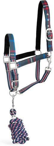 Jeffers Poplar Head Horse Halter and Lead Rope Set, Full Size – Fleece Lined Padded Nylon Adjustable Halter for Horses – Equestrian Training Tack Gear for Riding, Trail, Ranch, or Stable Use in Kuwait