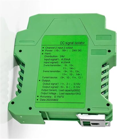 DC24V 4-20mA Signal Converter Isolator 1 in 1 Out 0-10V to 4-20mA Signal Isolator 4-20mA to RS485 DC Analog Signal Isolator(2 in 4 Out,0-20MA_Output 0-10V) in Kuwait