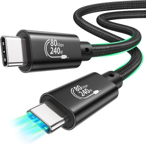 Fitee Thunderbolt 5 Cable 5FT Compatible, 80Gbps USB4 Cable, PD3.1 240W Charging, 120Gbps Video Bandwidth, 16K/Dual 8K, Braided USB C Video Cables for iPhone 16, MacBook Pro, Mac mini, PSSD, Display in Saudi Arabia