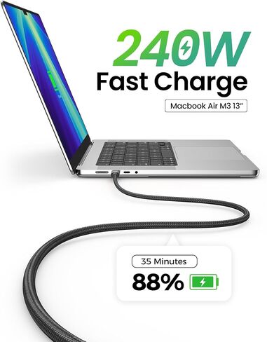 Fitee Thunderbolt 5 Cable 5FT Compatible, 80Gbps USB4 Cable, PD3.1 240W Charging, 120Gbps Video Bandwidth, 16K/Dual 8K, Braided USB C Video Cables for iPhone 16, MacBook Pro, Mac mini, PSSD, Display in Saudi Arabia