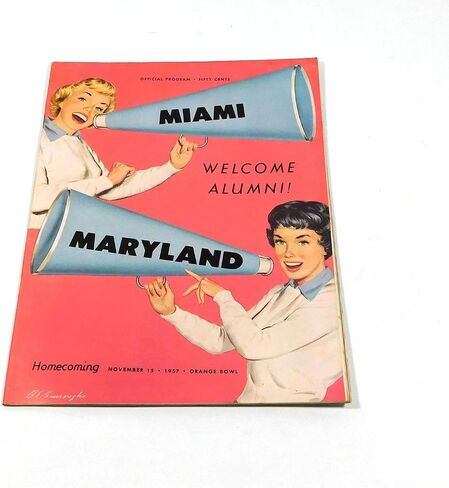 1957 Maryland at Miami Florida College Football Program 11-15-57 - College Programs in Saudi Arabia
