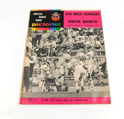 1966 دنفر برونكو في برنامج San Diego Chargers AFL Football Program 10-30-66-برامج اتحاد كرة القدم الأميركي in Saudi Arabia