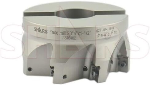 Shars 4" Coolant 90° Indexable Face Mill [APET, APKT, APMT] 1604 8 Flutes + Certificate New 404-2429W #[ in Saudi Arabia