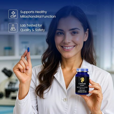 Methylene Blue Capsules | 60 x 10mg | 100% Purity | USP Grade | Lab Tested in Saudi Arabia