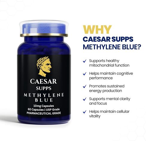 Methylene Blue Capsules | 60 x 10mg | 100% Purity | USP Grade | Lab Tested in Saudi Arabia
