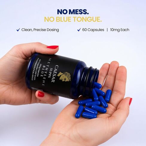 Methylene Blue Capsules | 60 x 10mg | 100% Purity | USP Grade | Lab Tested in Saudi Arabia