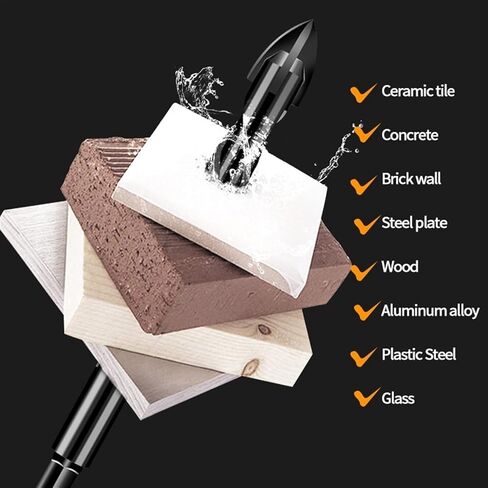 5PCS Glass Ceramic Concrete Tile Drill Bits Hole Opener Tip Twist Cross Hex Drill Bit 4/5/6/8/10mm in Saudi Arabia