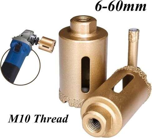 1PC 6-60mm M10 Thread Dry Brazed Diamond Drilling Core Bit Ceramic Tile Hole Saw Granite Marble Drill Bits(25mm) in Saudi Arabia