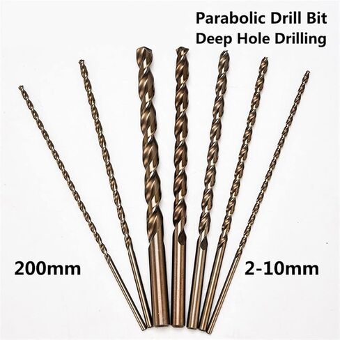 2mm-10mmx200mm Cobalt Long Drill Bit HSSCO M35 Parobolic Deep Hole Drilling for Stainless Steel Alloy Steel Cast Iron(3.5mm 5pc) in Kuwait