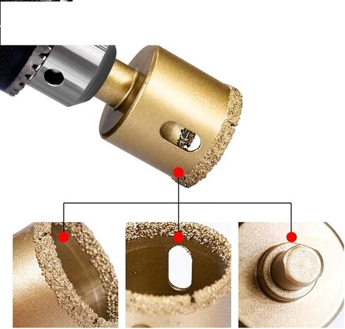 Diamond Drill Bit 6-35mm Brazed Core Hole Saw Performance Hollow Hole Cutter for Glass/Tile/Granite/Marble/Porcelain(12PCS 6-35MM) in Saudi Arabia