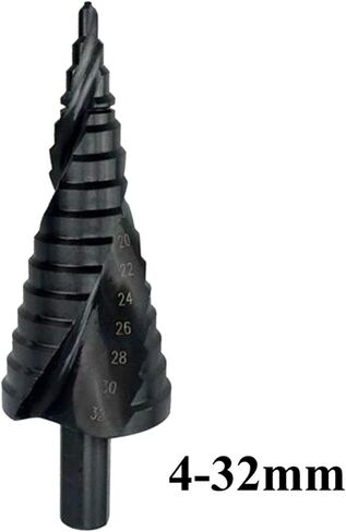 Black Speed Steel Step Spiral Drill Groove Conical Cone Drills Power Tools 4-32mm 1Pcs in Saudi Arabia