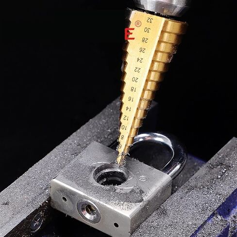 3PCS Step Drill Bits Set Metric Spiral Flute The Pagoda Shape Hole 4-12/20/32mm Steel Cone Drill Bit Set in Saudi Arabia