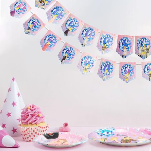 172pcs Birthday Party Decorations Plates,Music star Party Supplies Include 40x Plates, 40x Napkins, 20x forks, 21x cake plugin,18x balloon,1x Tablecloth, 1x backdrop, 1x Banner Serves 20 Guests in Saudi Arabia