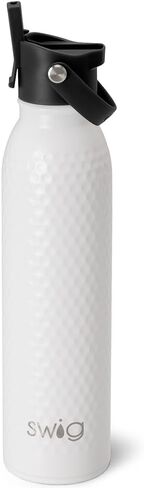 Swig Life 20oz Insulated Water Bottle, Travel Water Bottle with Straw and Lid, Cup Holder Friendly, Stainless Steel (Golf Ball) in Kuwait