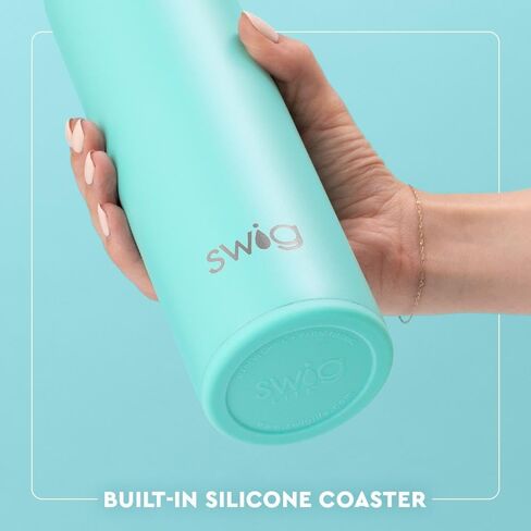 Swig Life 20oz Insulated Water Bottle, Travel Water Bottle with Straw and Lid, Cup Holder Friendly, Stainless Steel (Golf Ball) in Kuwait