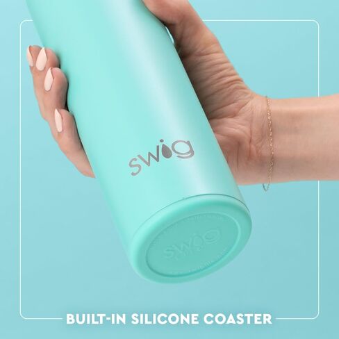 Swig Life 20oz Insulated Water Bottle, Travel Water Bottle with Straw and Lid, Cup Holder Friendly, Stainless Steel (Golf Ball) in Kuwait