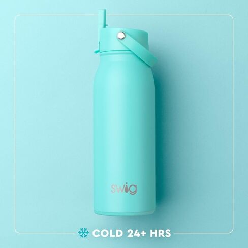 Swig Life 20oz Insulated Water Bottle, Travel Water Bottle with Straw and Lid, Cup Holder Friendly, Stainless Steel (Golf Ball) in Kuwait