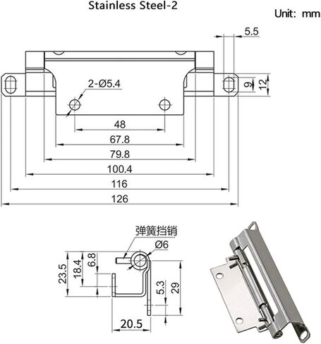 Stainless Steel Iron Detachable Concealed Hinge 1Pcs(304 SS-3) in Saudi Arabia