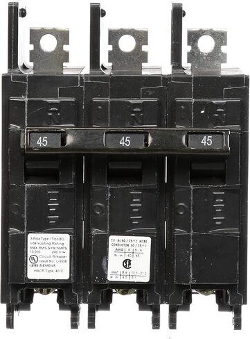 Siemens BQ3B045 45-AMP Three Pole 240-Volt 10Kaic Lug In/Lug Out Breaker in Saudi Arabia