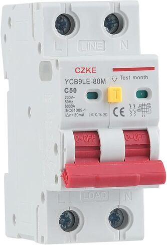 2P 230V RCBO MCB 30MA قاطع الدائرة الحالي المتبقي مع حماية أكثر من التيار وتسرب 6-63A YCB6HLN-63 Plus (32A) in Kuwait