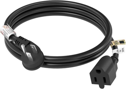FIRMERST 1875W Flat Plug Extension Cord 3 Feet 14 AWG 15A White, 1 Pack in Kuwait