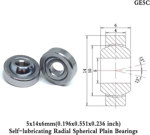 1PCS GE12C 12x22x10 تشتيت ذاتيًا محملًا كرويًا عاديًا 12 * 22 * ​​10 Voron 2.4 3D PINTER PARTS GE5C GE5UK GE5EC (GE12C 12X22X10MM) in Saudi Arabia