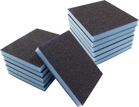 12 PCS 220 كتل إسفنجية الصنفرة الحصيرة ، طقم إسفنج رملي قابل للاستخدام ثنائي الاستخدام وجاف قابل للاستخدام وقابل لإعادة الاستخدام لتلميع المعادن الخشبية in Saudi Arabia