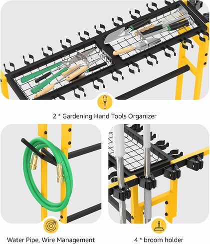 CCCEI GARAGE Organization with Wheels و Outdoor Gargen Yard Shed Tools Cart Carting و Home Storage to Cleaning Supplies Worderizer و Broom Holder و Rake و Rake ، وأدوات الزراعة والزراعة الطويلة. in Kuwait