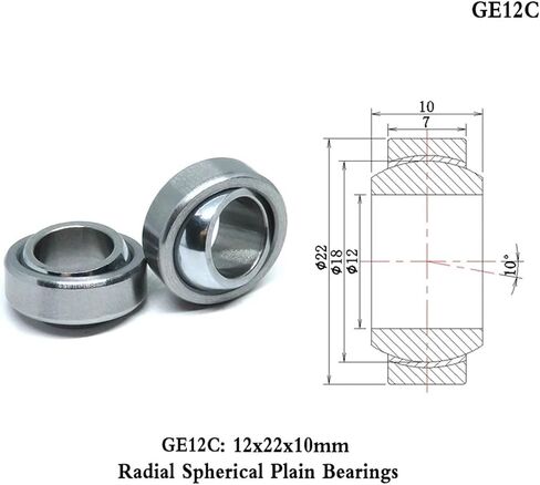 1Pcs GE5C 5x14x6 Self-lubricating Radial Spherical Plain Bearing GE5UK GE5EC 5 * 14 * 6 Voron 2.4 3D Pinter Parts GE12C(GE12C 12x22x10mm) in Saudi Arabia