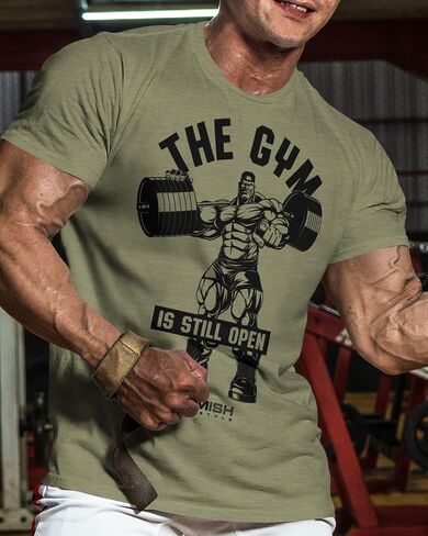 Gymisjh Lifestyle Gym Still Open Workout Shirt for Men, Gym Motivational T-Shirt in Saudi Arabia