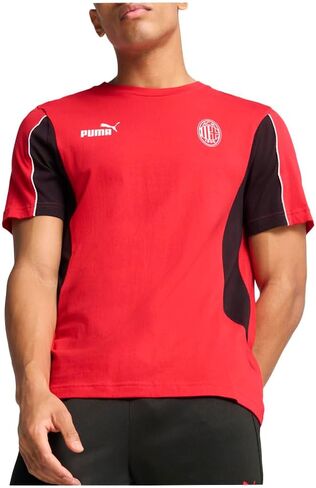 PUMA Mens Ac Milan Ftblarchive Crew Neck Short Sleeve Casual Tops Casual - Red in Saudi Arabia