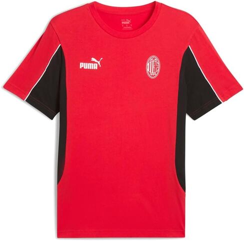 PUMA Mens Ac Milan Ftblarchive Crew Neck Short Sleeve Casual Tops Casual - Red in Saudi Arabia